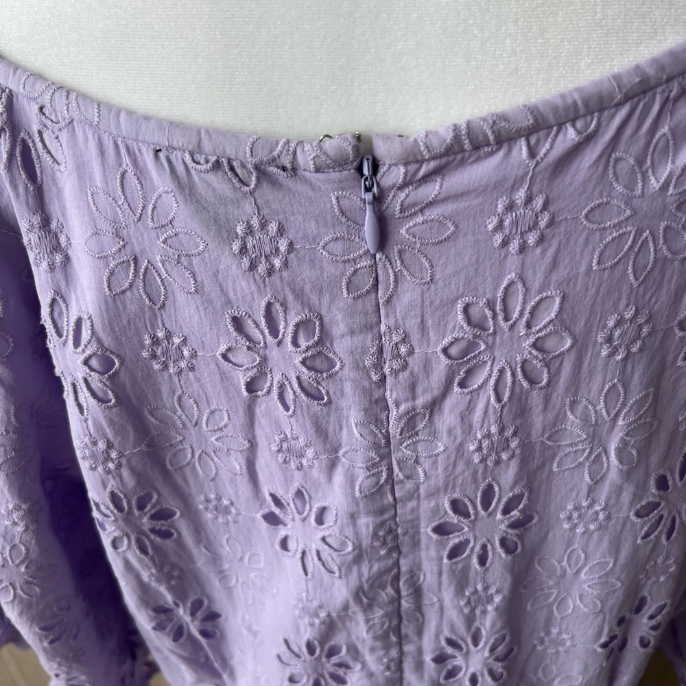 Ann Taylor Lilac Eyelet Midi Dress - Picture 6 of 8